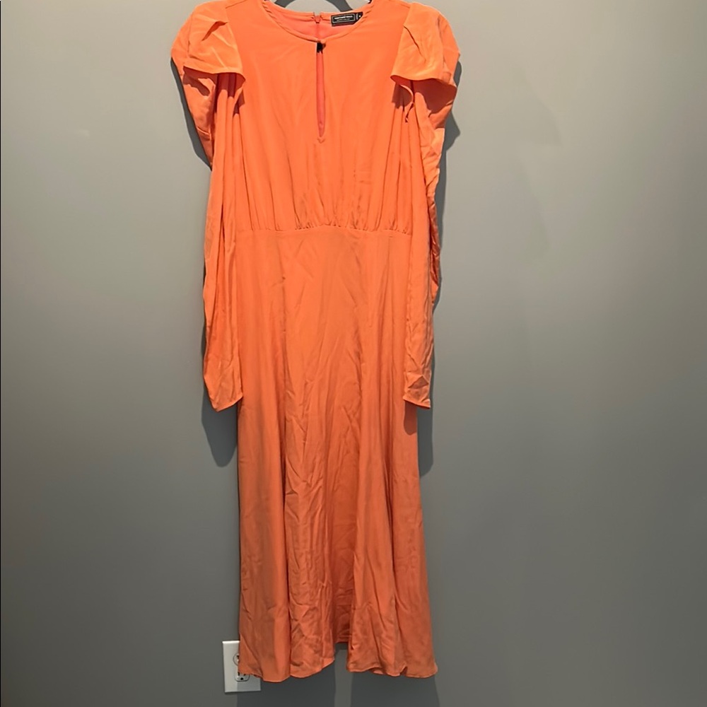 Vineyard Vines Just Peachy Key Hole Puff Sleeve Midi Dress